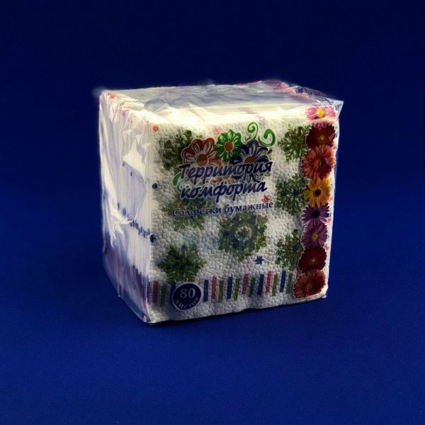 Салфетка 80л «Снежинки» (24х24см) 1/36