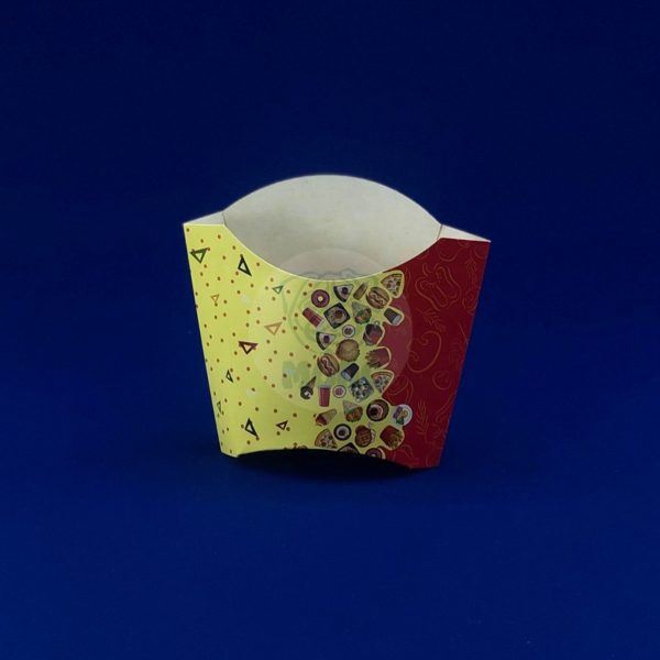 Коробка для картофеля фри крафт 80гр «Рог изобилия» цветная 50/500